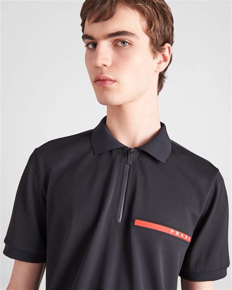 prada poli|Prada polo shirt black.